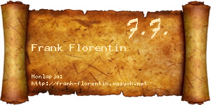 Frank Florentin névjegykártya